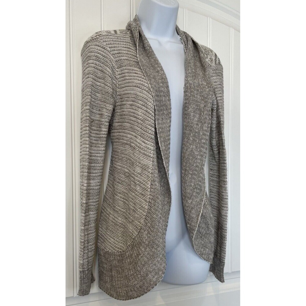Vanity Womens Large Brown/ Gray Open Front Cardigan Sweater Knit Long Sleeve - Picture 2 of 10